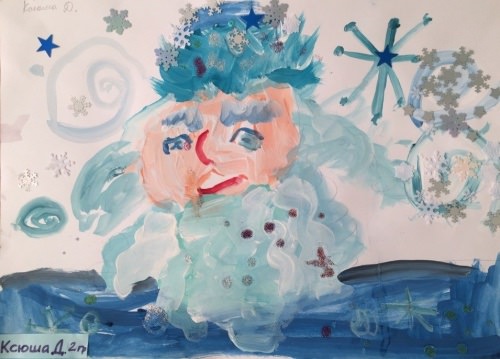 "Портрет Деда Мороза", Ксюша Д., 2 гр. "Портрет Деда Мороза", Ксюша Д., 2 гр.